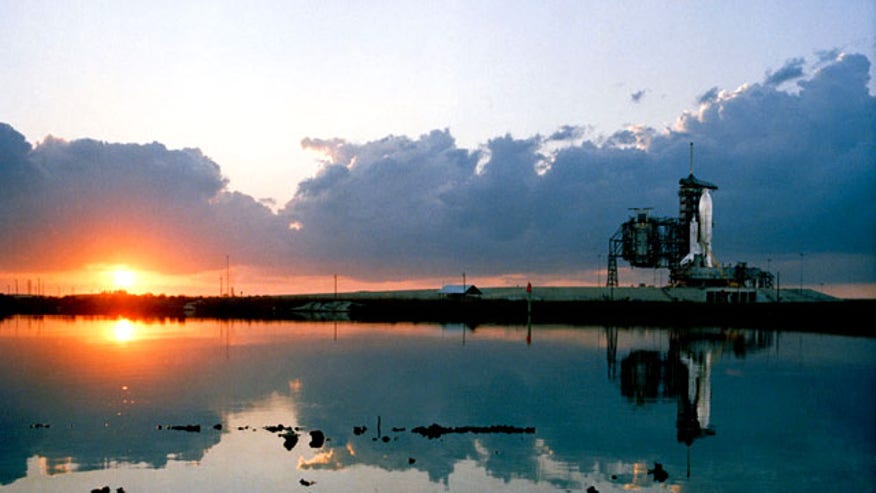 NASA STS-1 at sunrise